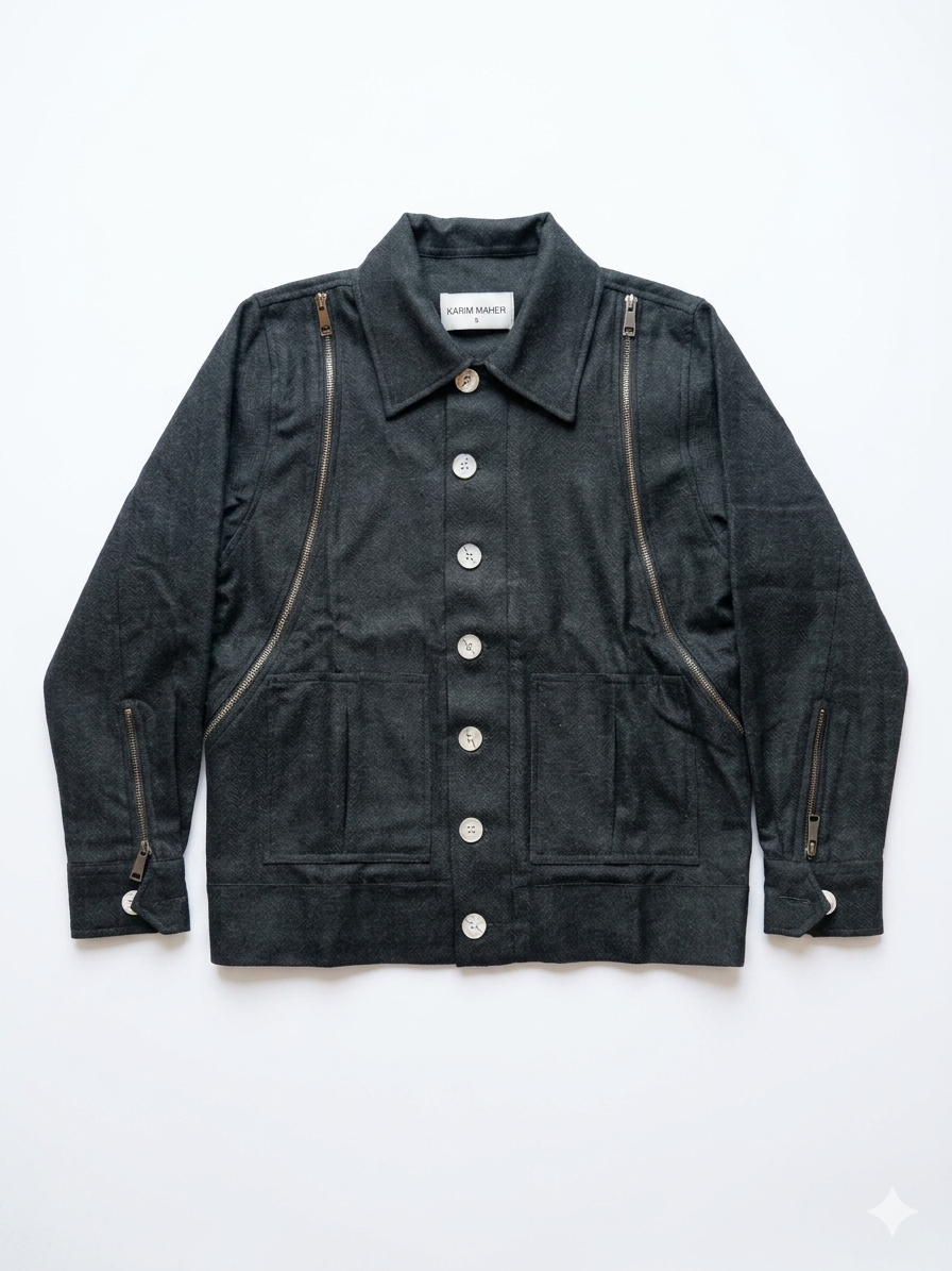 The Zip-Accent Wool Overshirt