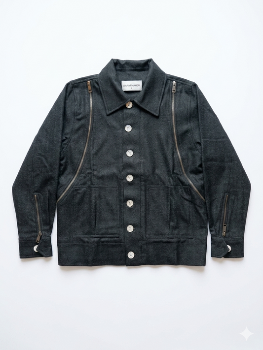 The Zip-Accent Wool Overshirt