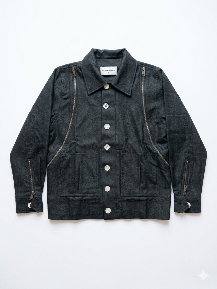 The Zip-Accent Wool Overshirt
