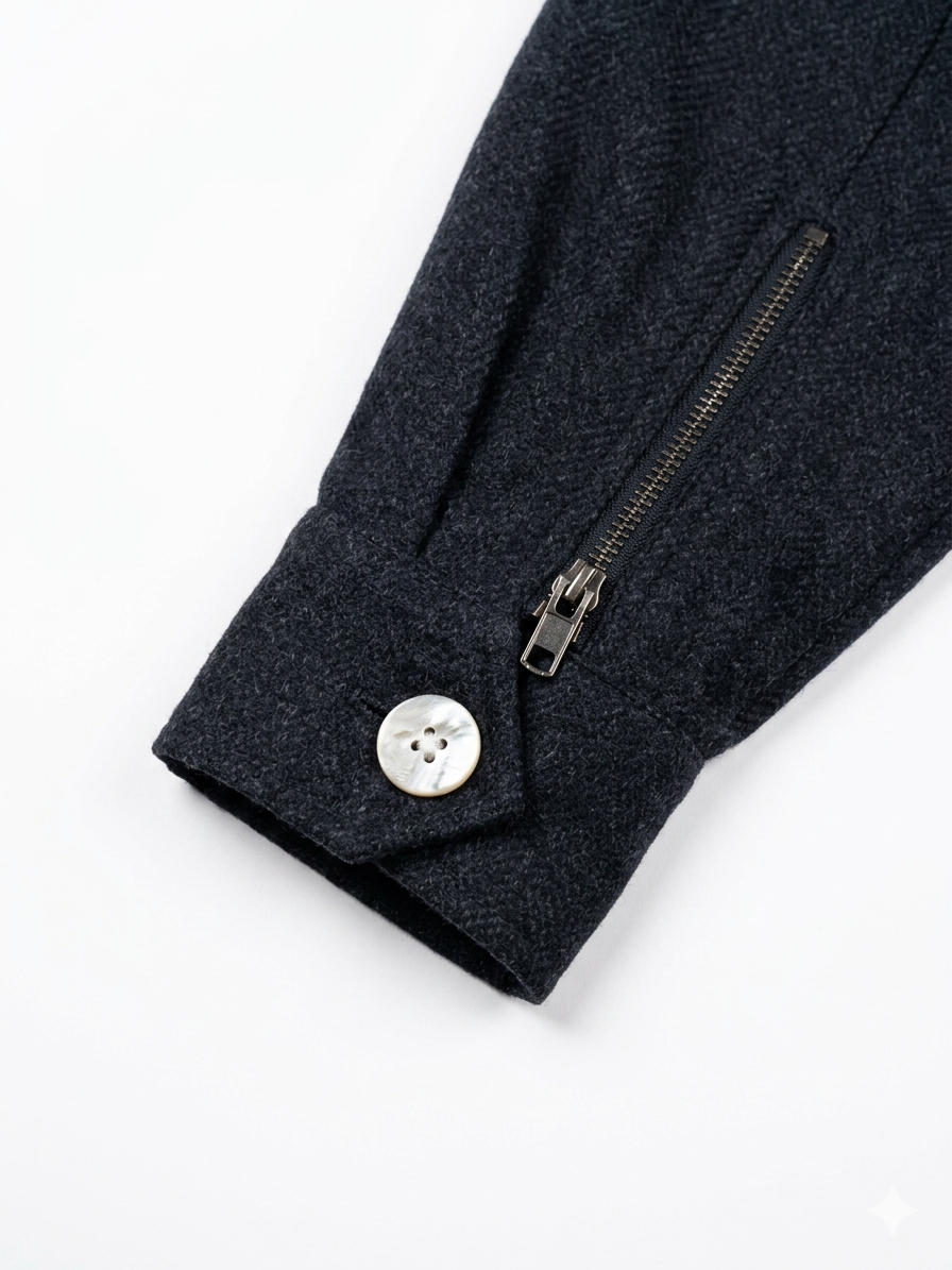 The Zip-Accent Wool Overshirt